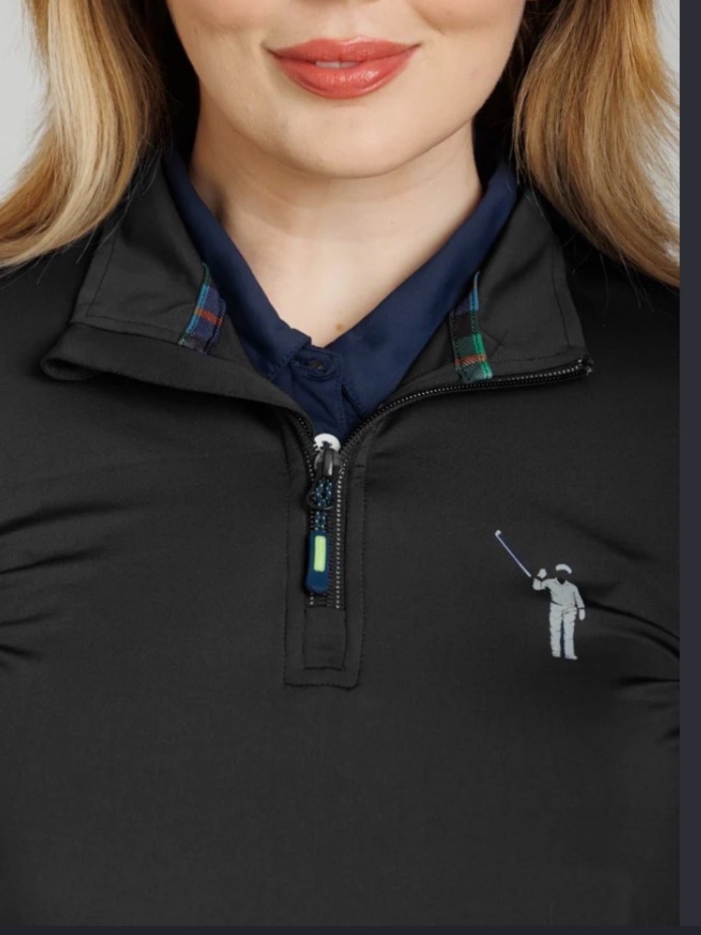 William Murray Quarter-Zip Pullover Top Hoodie with Embroidered Golfer Size M